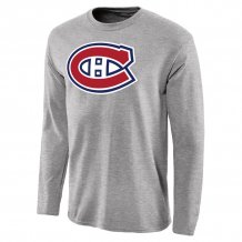 Montreal Canadiens - Wordmark Logo Gray NHL Koszula z długim rękawem