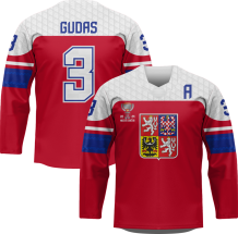 Czechy - Radko Gudas 2024 World Champions Hockey Replica Jersey