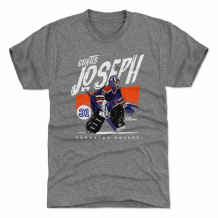 Edmonton Oilers - Curtis Joseph Grunge Gray NHL T-Shirt
