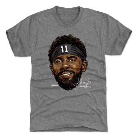 Brooklyn Nets - Kyrie Irving Smile Gray NBA T-Shirt