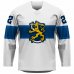 Finnland - 2022 Hockey Replica Fan Trikot Weiß/Name und Nummer