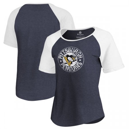 Pittsburgh Penguins Dámske - Throwback Logo Tri-Blend NHL Koszulka