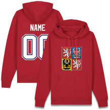 Česko Team Hockey Red Mikina s kapucí/Vlastní jméno a číslo