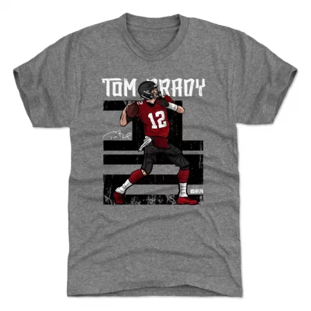 Tampa Bay Buccaneers - Tom Brady Number Gray NFL T-Shirt :: FansMania