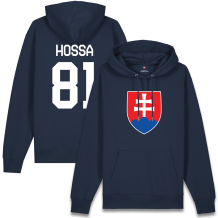 Słowacja - Marian Hossa Hockey Navy Bluza s kapturem