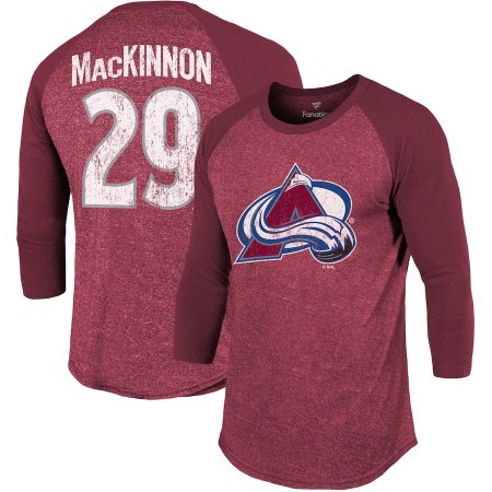 Colorado Avalanche - Nathan MacKinnon Tri-Blend NHL Tričko s 3/4 rukávom