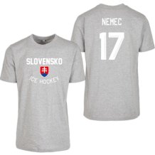 Slowakei - Šimon Nemec Authentic Hockey T-Shirt - Grau