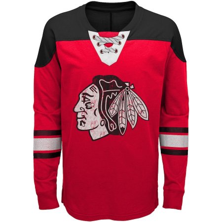Chicago Blackhawks Kinder - Hockey Lace-Up Crew NHL Long Sleeve T-shirt