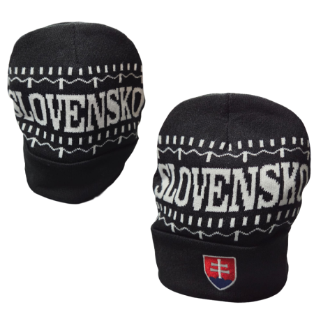 Słowacja - Hockey Flow Black czapka zimowa