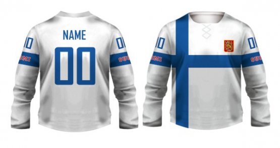 Finnland - 2014 Sochi Eishockey Fan Trikot + Minitrikot/Name und Nummer - Größe: XL