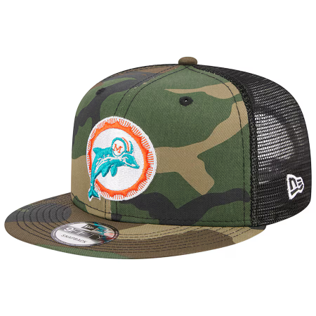 Miami Dolphins - Main Trucker Throwback Camo 9Fifty NFL Kšiltovka