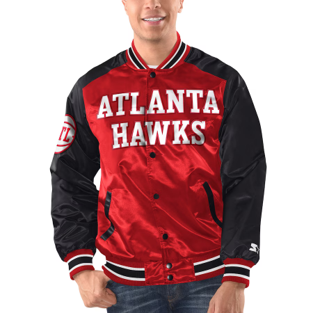Atlanta Hawks - Full-Snap Varsity Satin NBA Kurtka