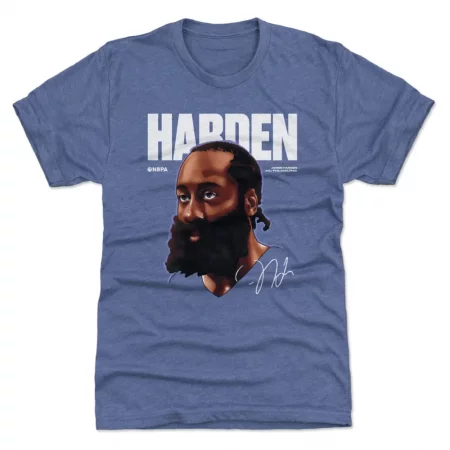 Philadelphia 76ers - James Harden Game Face Blue NBA T-Shirt