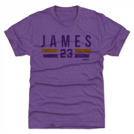 Los Angeles Lakers - LeBron James Font Purple NBA T-Shirt