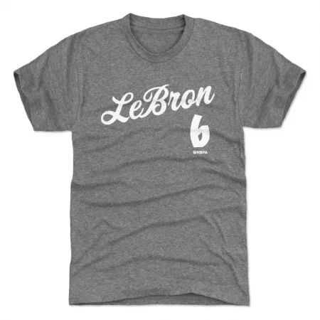 Los Angeles Lakers - LeBron James Script Gray NBA T-Shirt