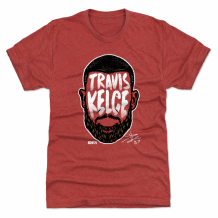 Kansas City Chiefs - Travis Kelce Player Silhouette Red NFL T-Shirt