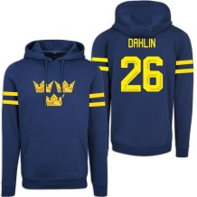 Szwecja - Rasmus Dahlin 2026 Hockey Bluza s kapturem - niebieski