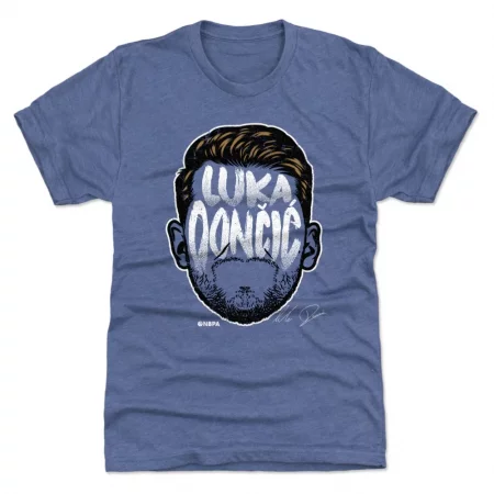 Dallas Mavericks - Luka Doncic Player Silhouette Blue NBA T-Shirt
