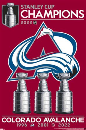 Colorado Avalanche - 3-Time Stanley Cup Champions NHL Poster