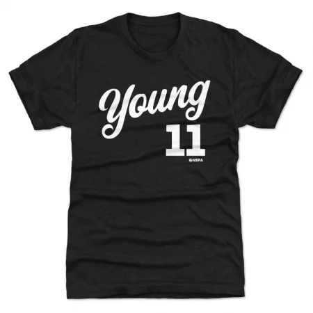 Atlanta Hawks - Trae Young Script Black NBA T-Shirt