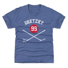 New York Rangers Youth - Wayne Gretzky Sticks Blue NHL T-Shirt