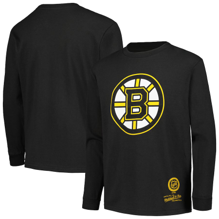 Boston Bruins Dziecia - Throwback Logo NHL Koszulka z długim rękawem