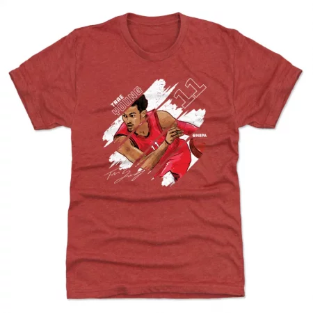 Atlanta Hawks - Trae Young Stripes Red NBA T-Shirt