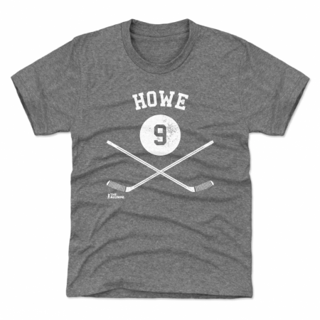 Detroit Red Wings Dětské - Gordie Howe 9 Sticks Gray NHL Tričko