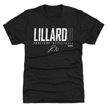 Portland Trail Blazers - Damian Lillard Elite Black NBA T-Shirt