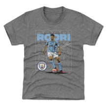 Manchester City Kinder - Rodri Outline Name Gray T-Shirt