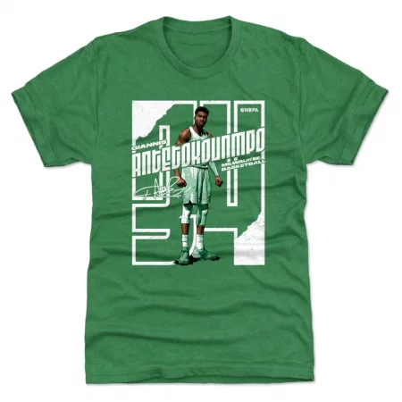 Milwaukee Bucks - Giannis Antetokounmpo Stare Stretch Green NBA T-Shirt