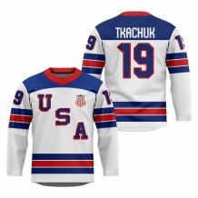 USA - Matthew Tkachuk 2026 Hokejový Replica Fan Dres Biely
