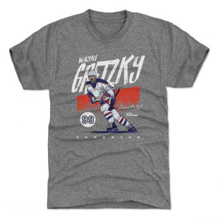 Edmonton Oilers - Wayne Gretzky Grunge Gray NHL T-Shirt