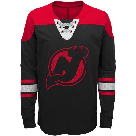 New Jersey Devils Youth - Hockey Lace-Up Crew NHL Long Sleeve T-shirt