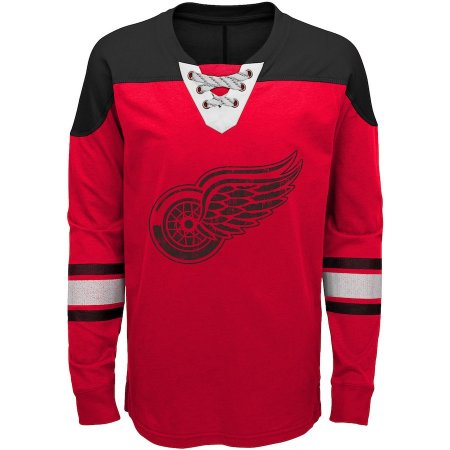 Detroit Red Wings Kinder - Hockey Lace-Up Crew NHL Long Sleeve T-shirt