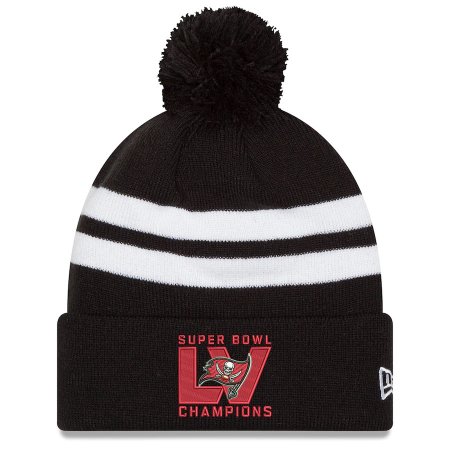 Tampa Bay Buccaneers - Super Bowl LV Champions Top Stripe Pom NFL Knit hat