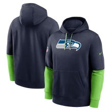 Seattle Seahawks - 2024 Sideline Club Pullover Navy NFL Mikina s kapucňou