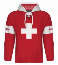 Švajčiarsko - Sublimovaná verzia. 3 Fan Mikina s kapucňou