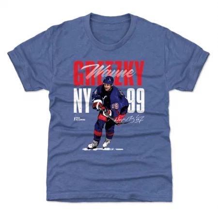 New York Rangers Detské - Wayne Gretzky Bold Blue NHL Tričko