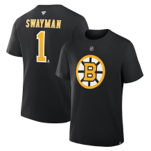 Boston Bruins - Jeremy Swayman 2025 Stack NHL T-Shirt