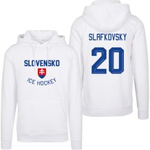 Słowacja Juraj Slafkovský Authentic Hockey Navy Bluza s kapturem - biały