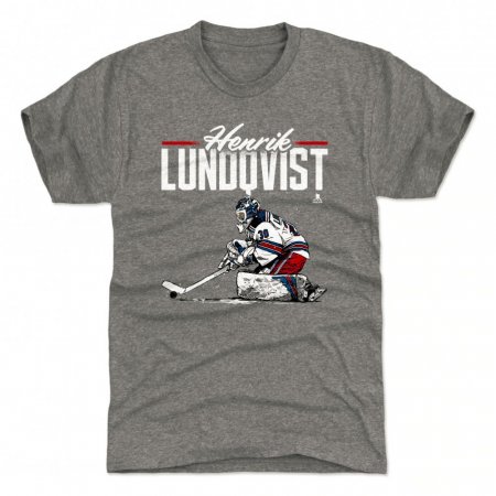 New York Rangers - Henrik Lundqvist Retro Gray NHL T-Shirt