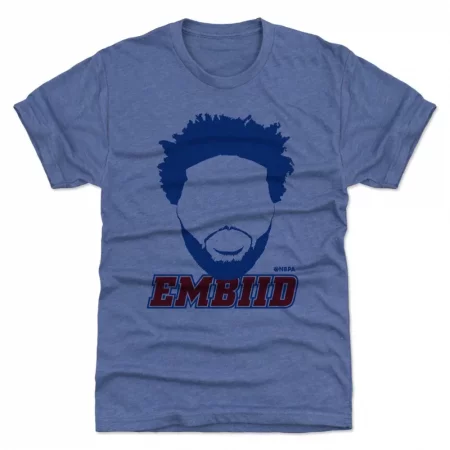Philadelphia 76ers - Joel Embiid Silhouette Blue NBA T-Shirt