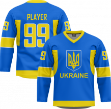 Ukraine - Replica Fan Hockey Jersey Blue/Customized