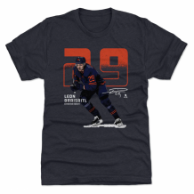 Edmonton Oilers - Leon Draisaitl Outline Navy NHL T-Shirt