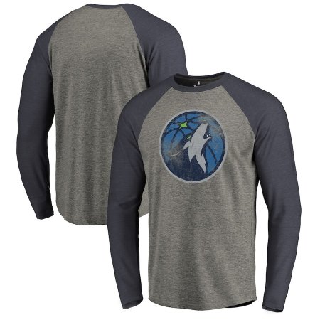 Minnesota Timberwolves - Distressed Logo Tri-Blend NBA T-shirt long sleeve
