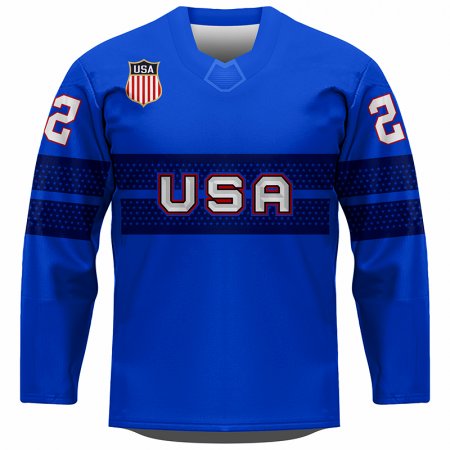 USA - 2022 Hokejový Replica Fan Dres Royal/Vlastné meno a číslo