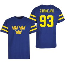 Švédsko - Mika Zibanejad 2026 Hokejový Tričko - modrá
