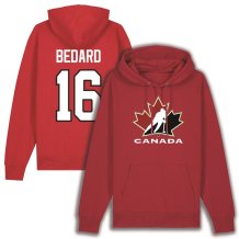 Kanada Hockey Connor Bedard Red Bluza s kapturem