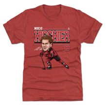 New Jersey Devils - Nico Hischier Cartoon Red NHL T-Shirt